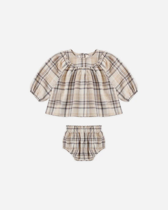 Quincy Mae - Mia Top + Bloomer Set || Fall Plaid