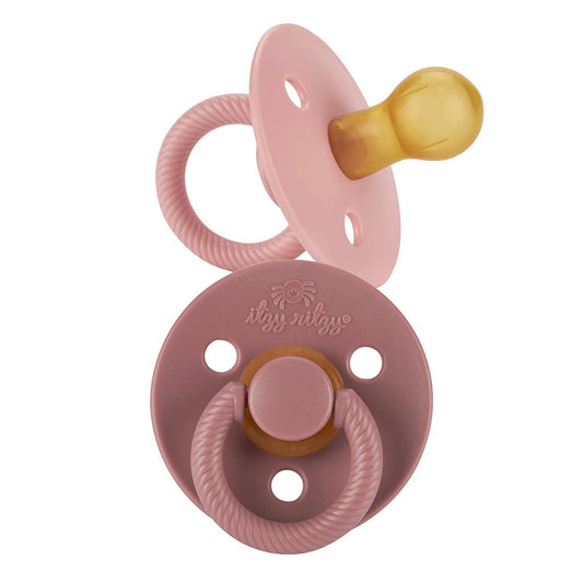 Itzy Ritzy - Itzy Soother™ Natural Rubber Paci Sets: Blossom + Rosewood (0-6m)
