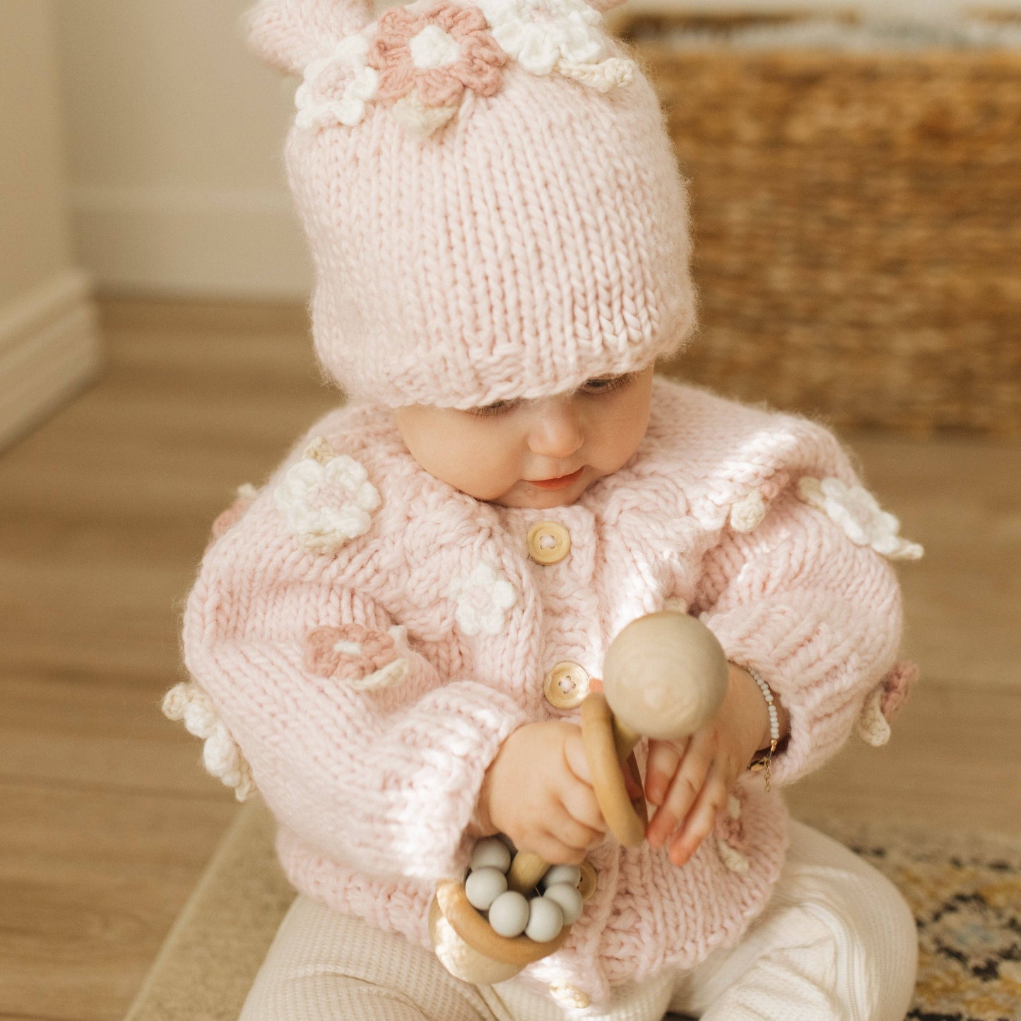 Huggalugs - Flower Cardigan Sweater Baby & Toddler