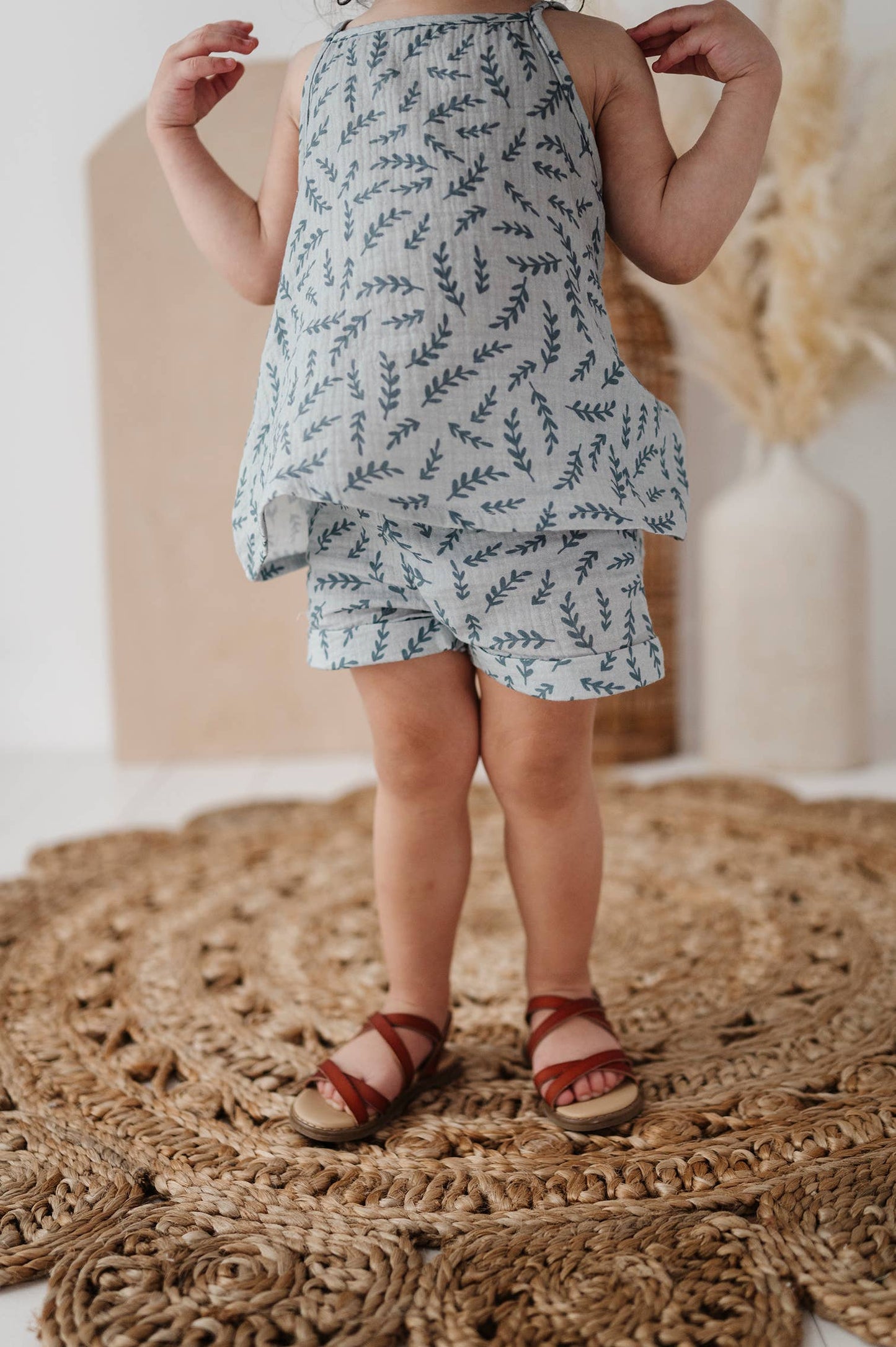 babysprouts clothing company - Gauze Tank & Short Set in Herb