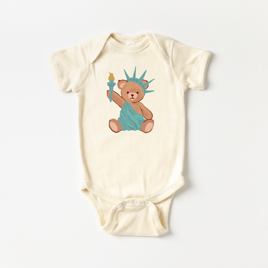 Benny & Ray Apparel - Liberty Bear One piece Body Suit 4th of July baby Infant: Natural