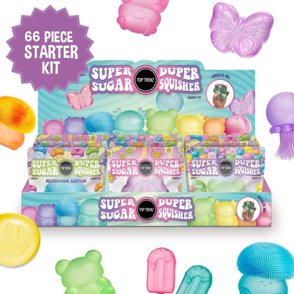 Top Trenz Inc - Super Duper Sugar Squisher Variety - BLIND BOX | Fidget | Squeeze