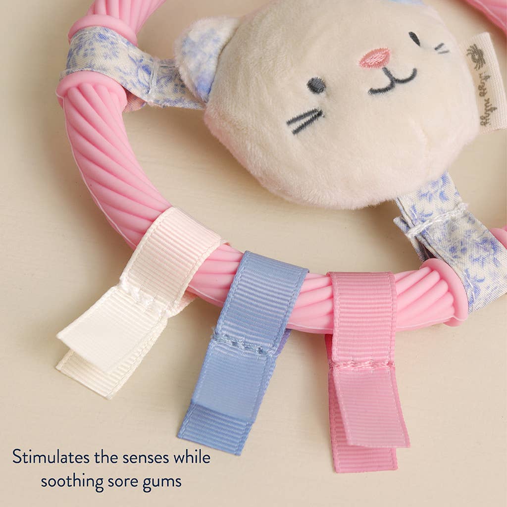 Itzy Ritzy - Itzy Ring Pal™ - Teething Ring with Plush Character: Pink Kitty
