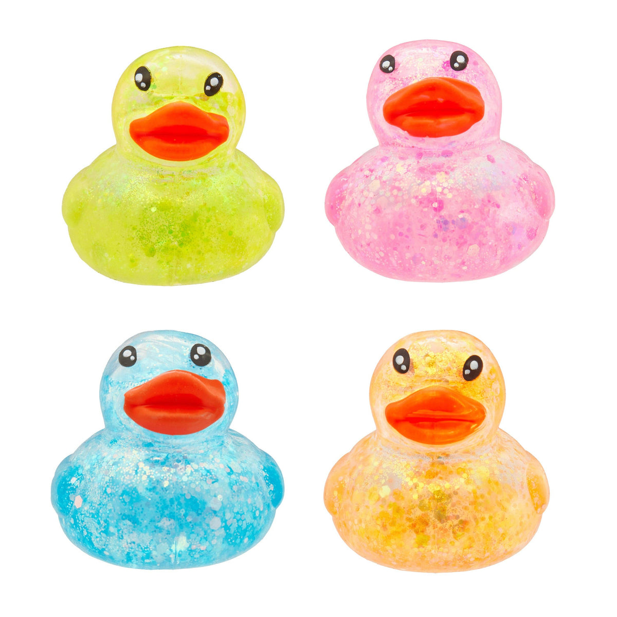 Toy Mania - Sensory Toy Box Squishy Glitter Ducks Stress Relief Fidget Toy (4-pack) (limit 3)