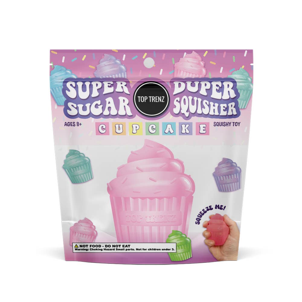 Top Trenz Inc - Super Duper Sugar Squisher Toy - Sprinkle Filled Cupcakes (limit 1)