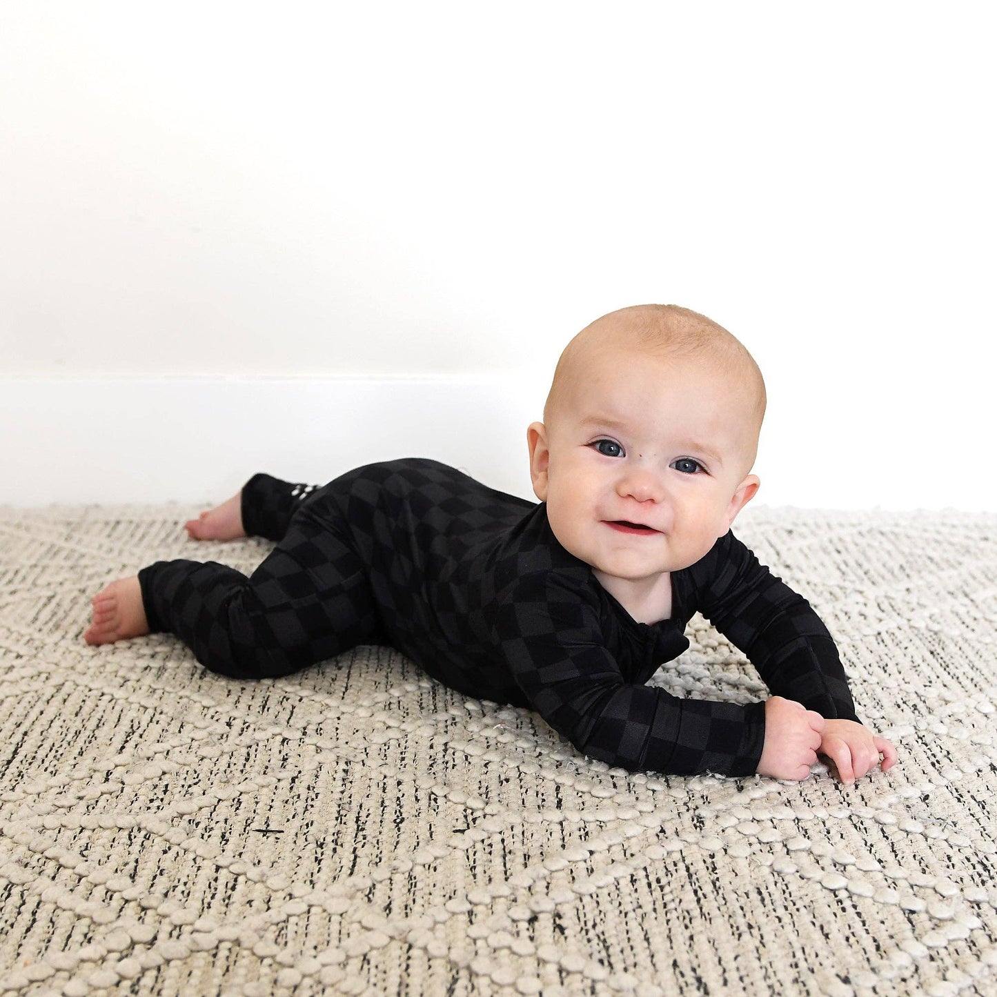 Gigi and Max - Frankie ZIP Checks Bamboo Romper PJ