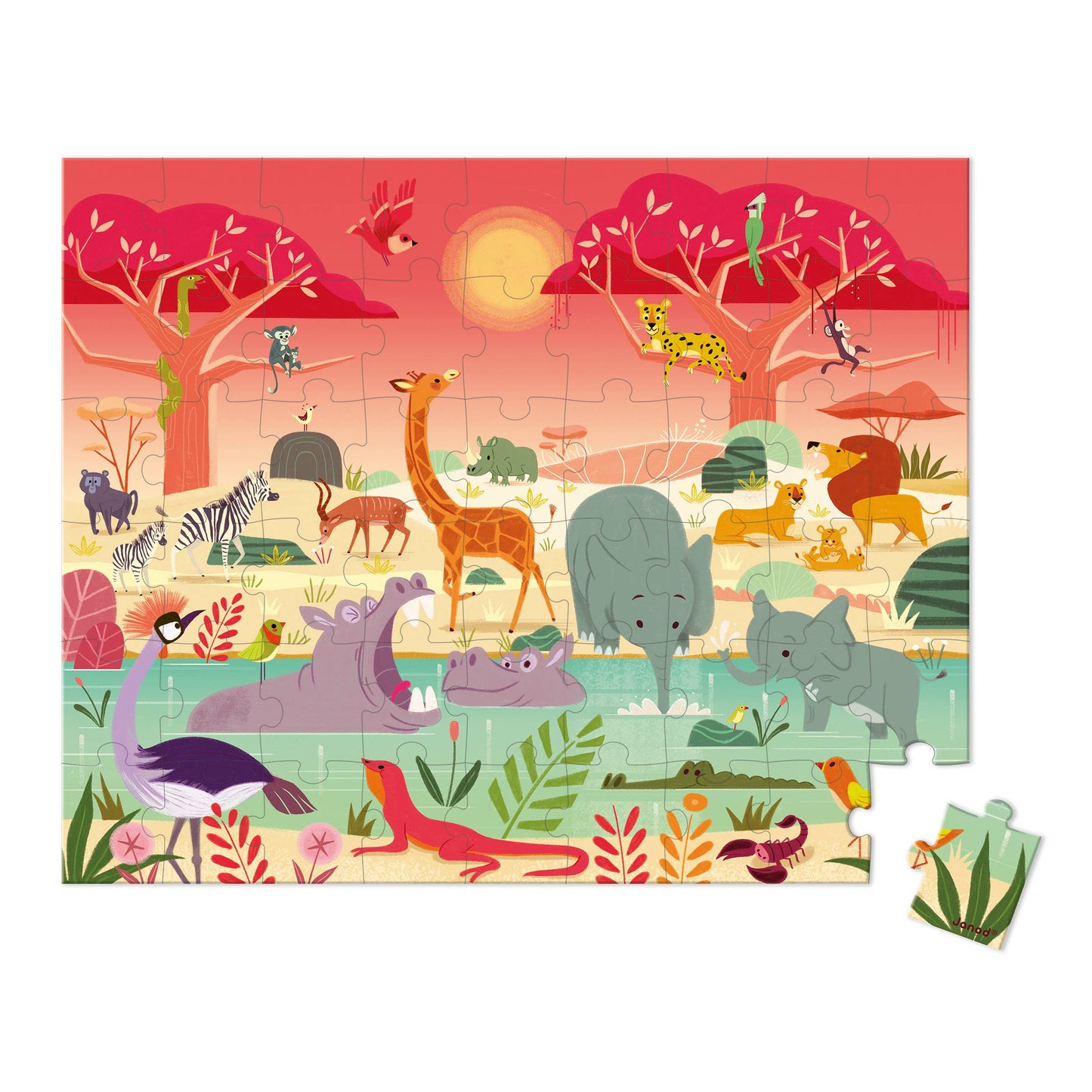 Janod - Puzzle - Animal Reserve - 54 Pcs