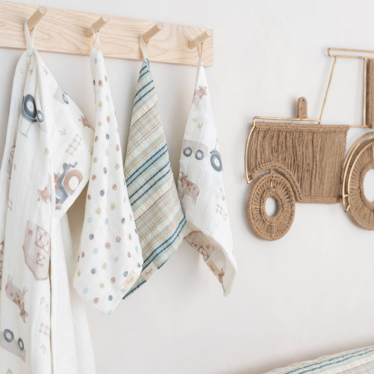 Crane Baby - Charlie Farmhouse Tractor HT/Wash Cloth Set