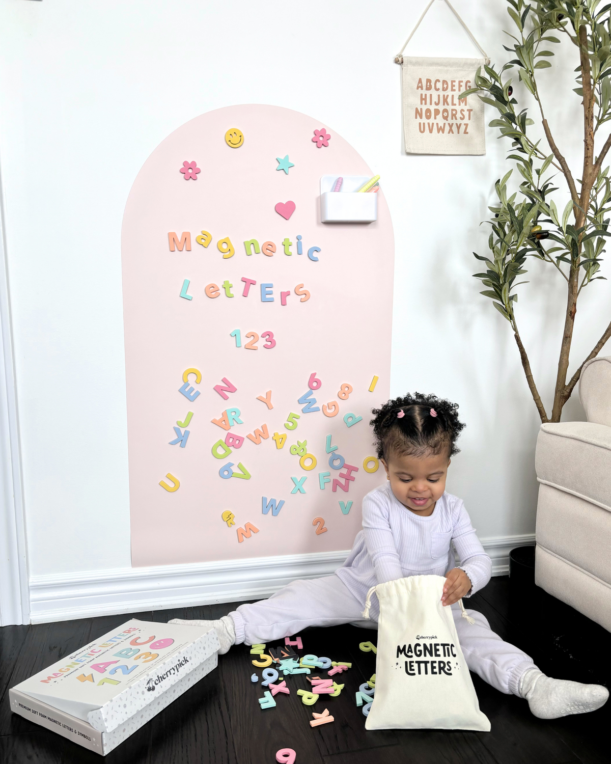 Cherrypick - Soft Foam Magnetic Letters & Symbols 150pc Set: Pastel Rainbow