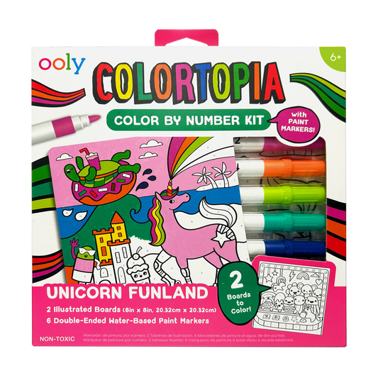 OOLY - Colortopia: Paint Marker By Number Kit - Unicorn Funland