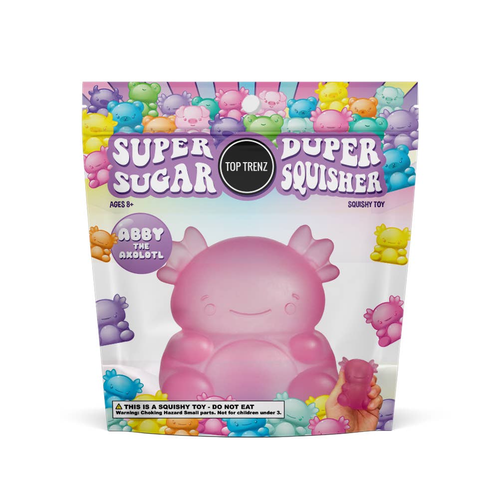 Top Trenz Inc - Super Duper Sugar Squisher Toy - Axolotl