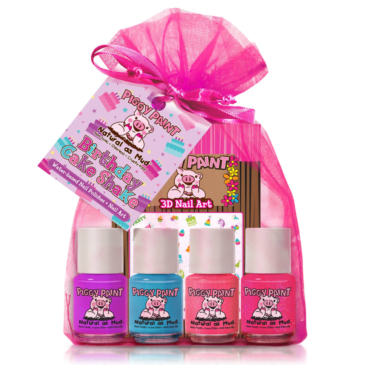 Piggy Paint - Birthday Cake Shake Gift Set Non-Toxic Kids Nail Polish
