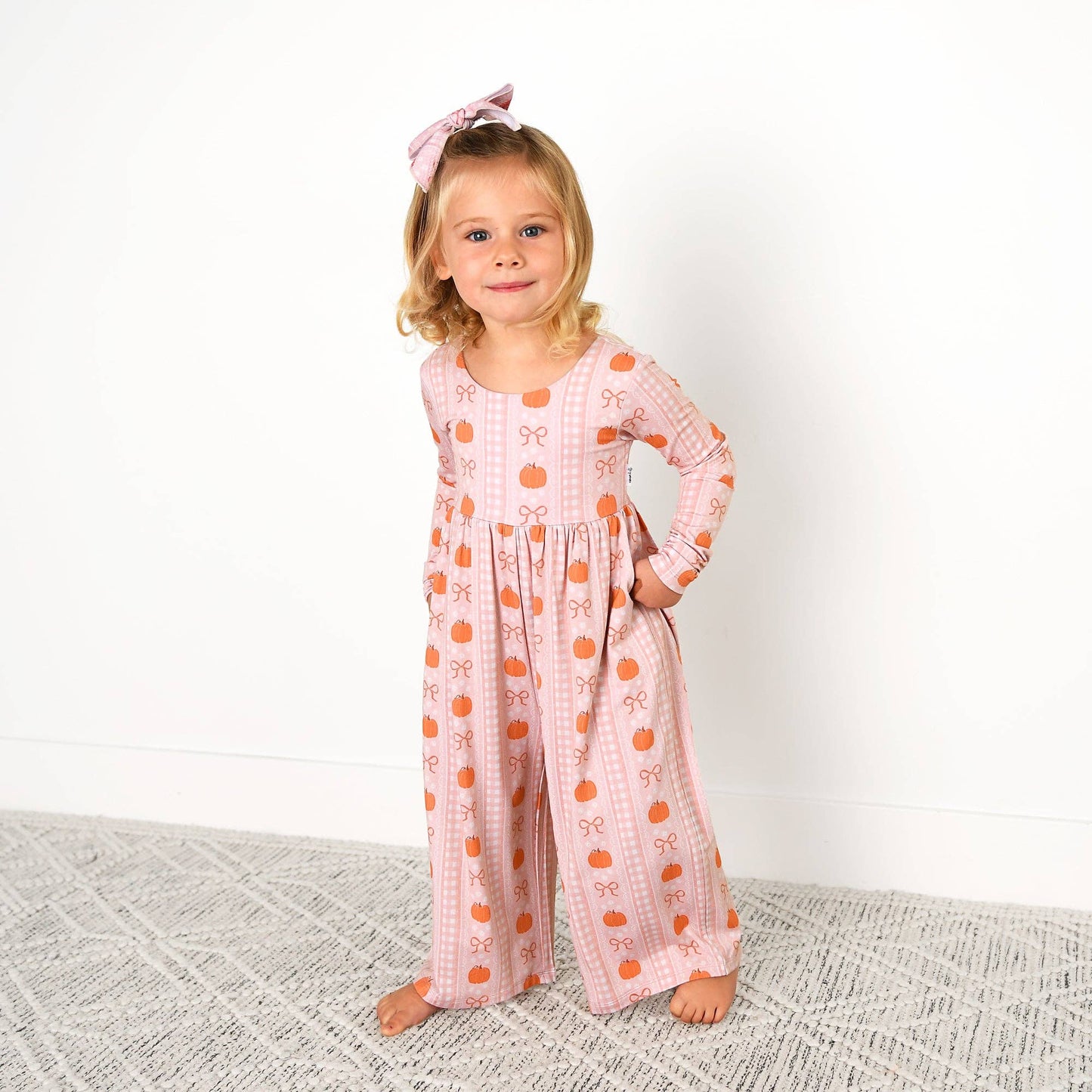 Gigi and Max - Reagan WIDE LEG ROMPER Bamboo Pumpkin Kids Outfit