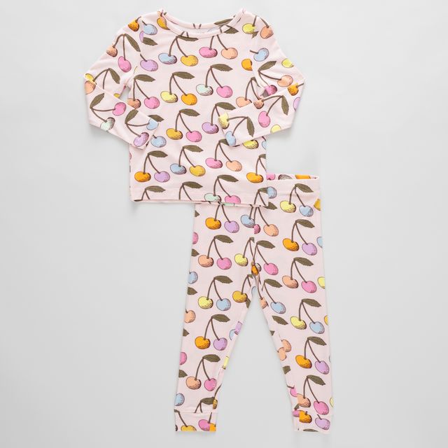 Pink Chicken - Kids Bamboo PJ Set - Cloud Pink Cherry