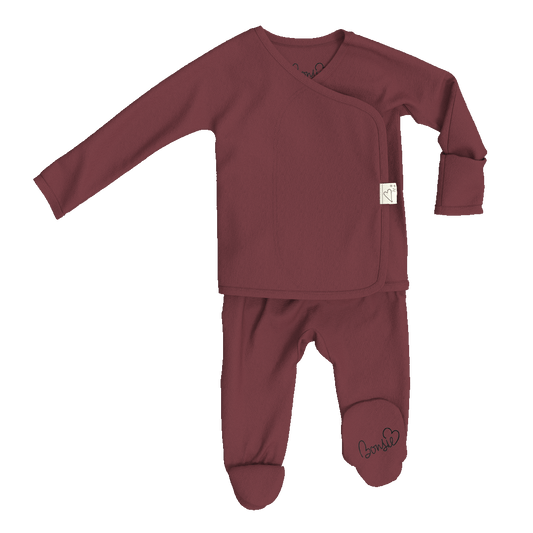Bonsie Skin to Skin Babywear - Footie - Mulberry