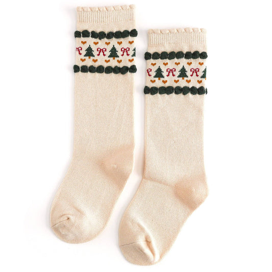 Little Stocking Co. - Vanilla Fair Isle Knee High Socks