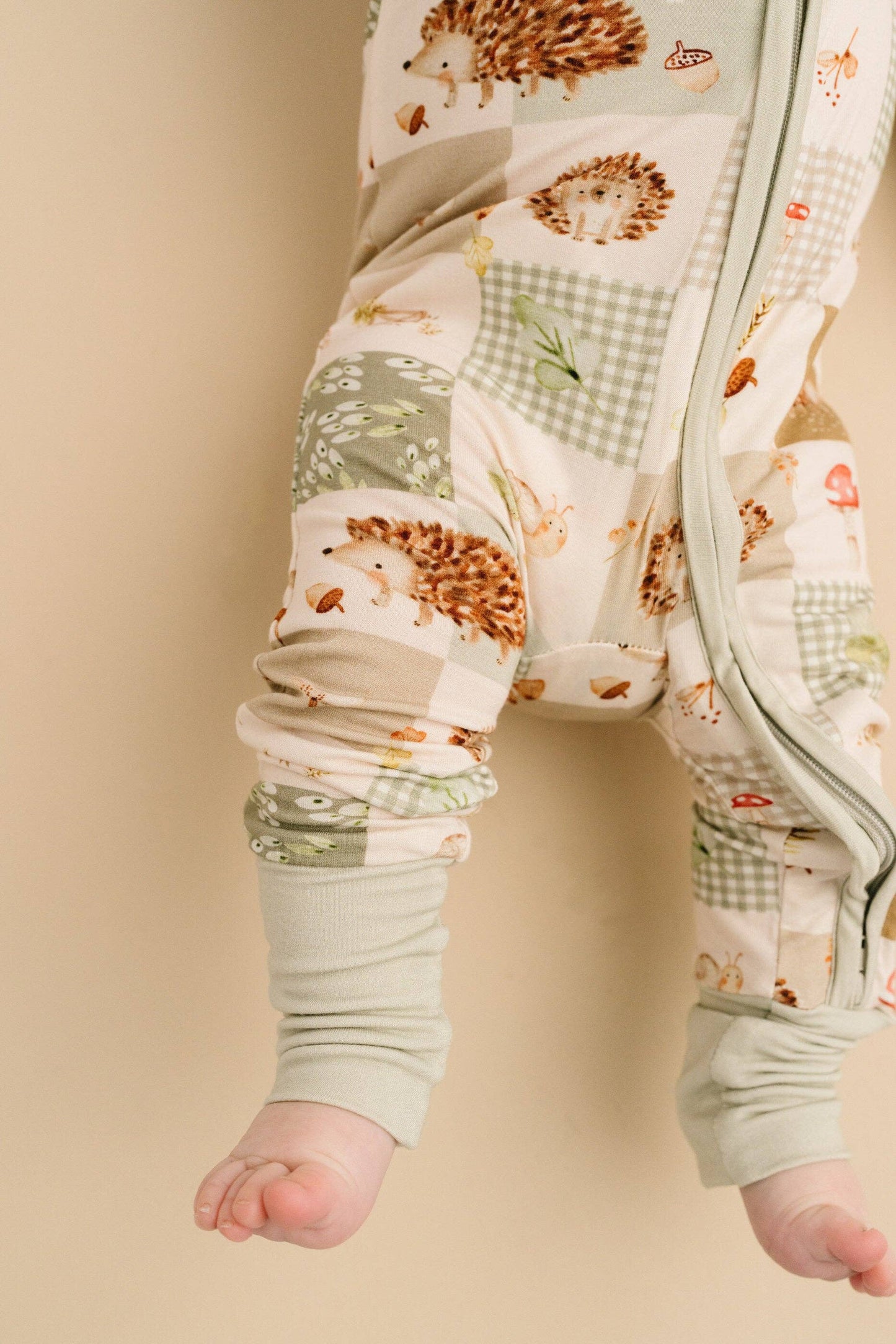 Little One Shop - Hedgehog Patchwork Bamboo PJ Sleeper