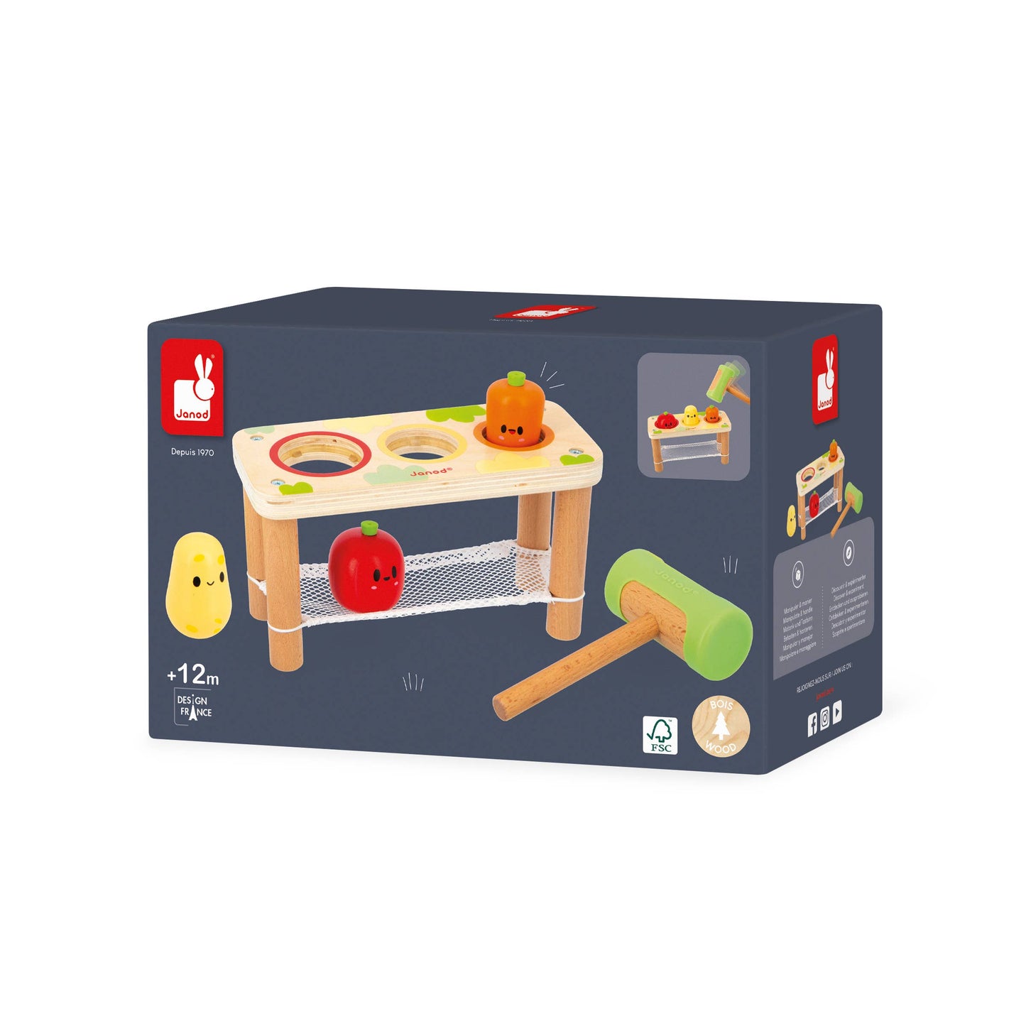 Janod - FARM | TAP TAP VEGETABLES | WOODEN TOY | AGES 12 MONTHS+