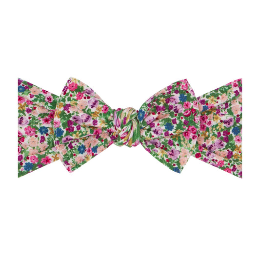 Baby Bling Bows - Foxglove Floral - Printed Knot soft nylon headband