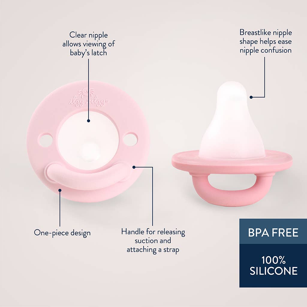 Itzy Ritzy - Latch & Soothe™ Breastlike Pacifier: Pink