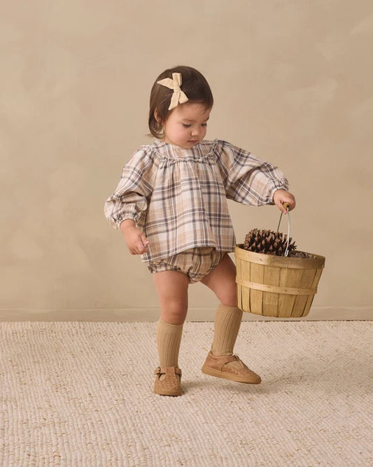 Quincy Mae - Mia Top + Bloomer Set || Fall Plaid