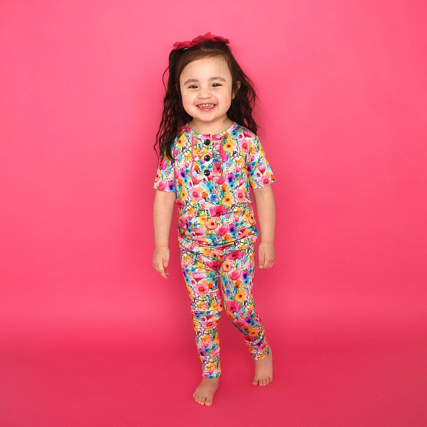 Gigi and Max - Ariana Ruffle Two Piece Bamboo Floral Lounge Set