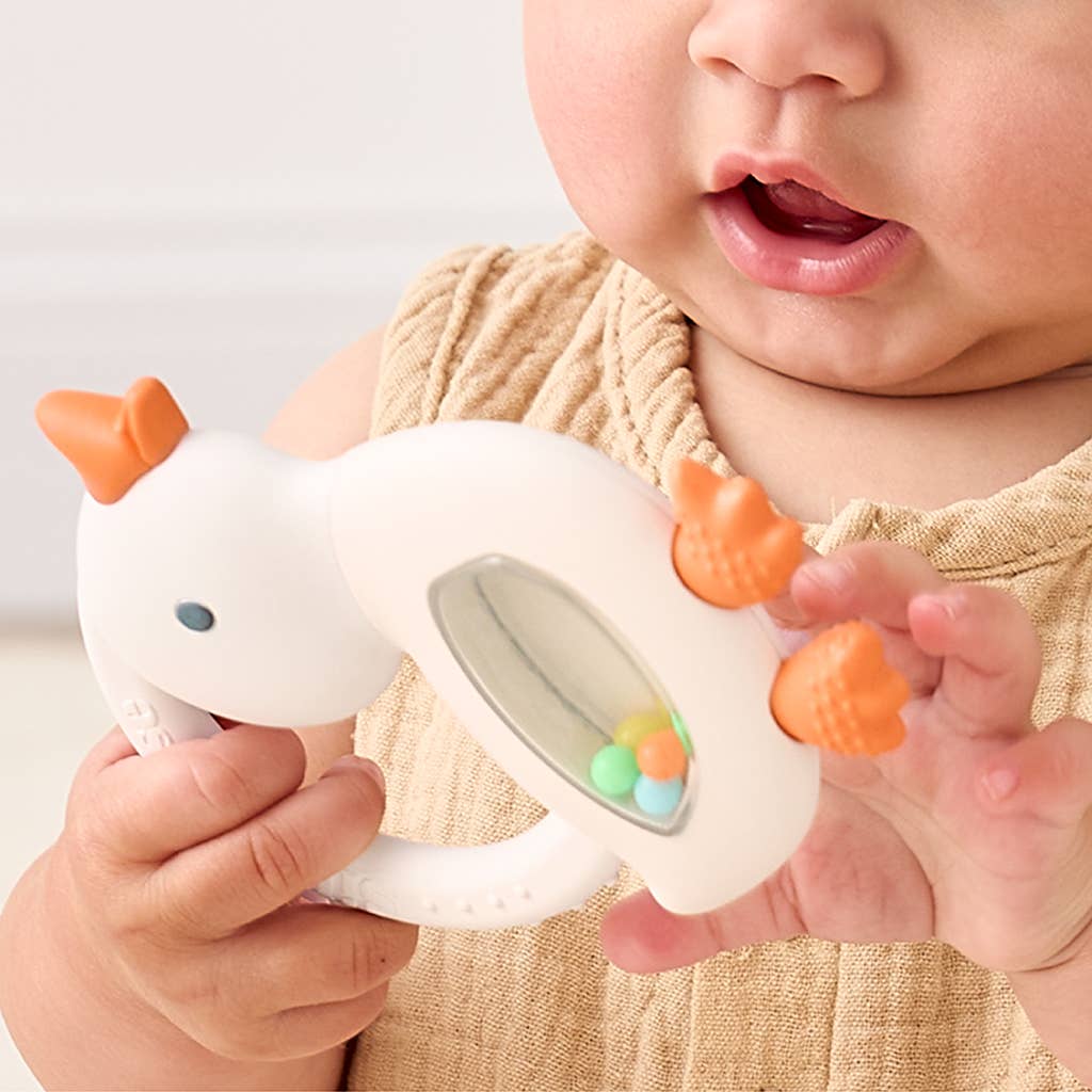 Itzy Ritzy - Bitzy Shake™ - Silicone Teether with Rattle: Goose