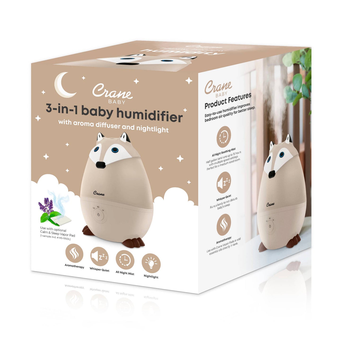 Crane Baby - Crane Baby Mini-Adorable Red Fox 0.5 Gal. Baby Humidifier