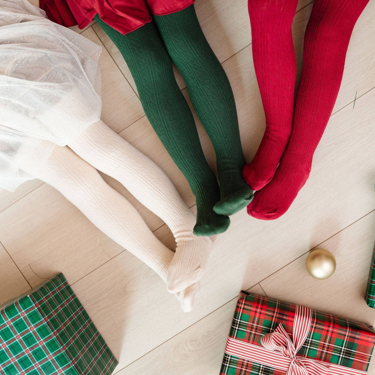 Little Stocking Co. - Forest Green Cable Knit Tights
