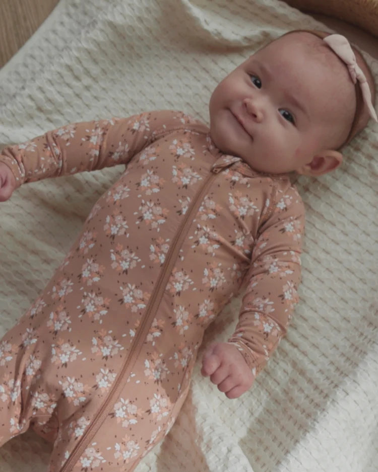 Quincy Mae - Bamboo Zip Footie || Fall Floral