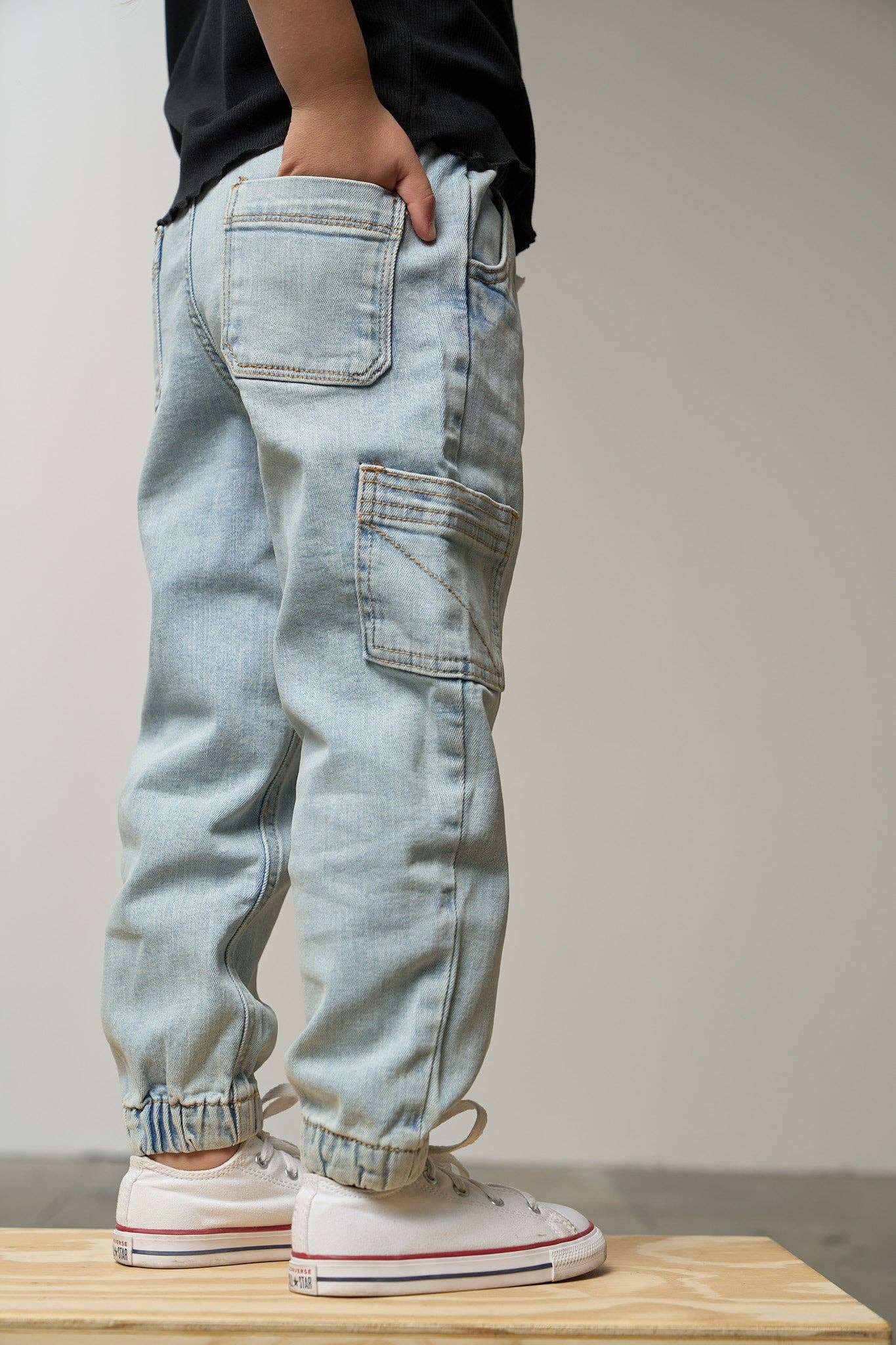 Little Bipsy - Cargo Denim Jogger - Light Wash