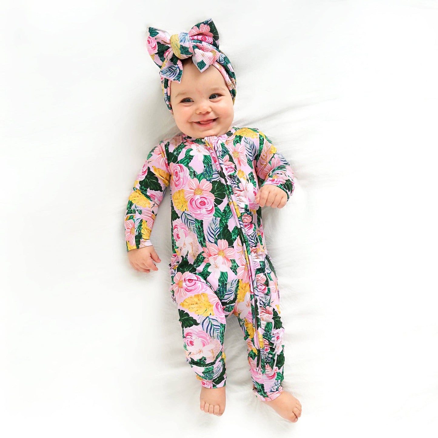 Gigi and Max - Luana Ruffle Zip Bamboo One Piece Floral