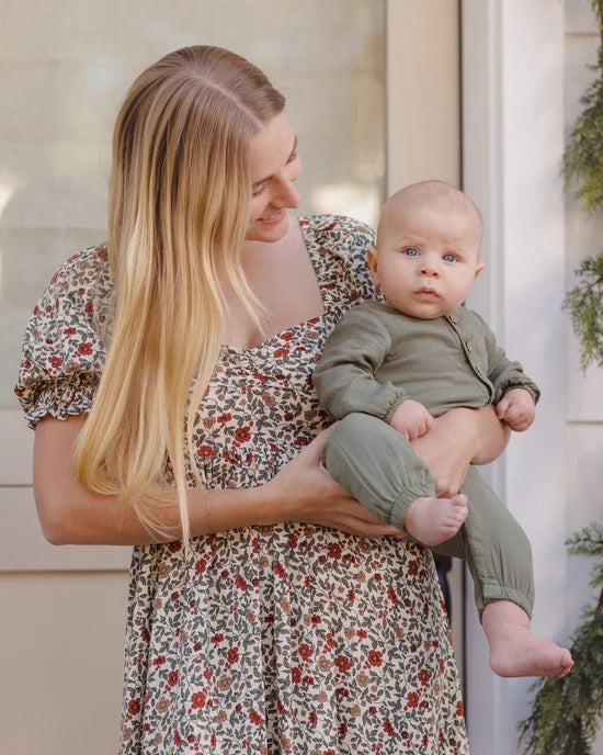 Quincy Mae - Woven Jumpsuit || Spruce