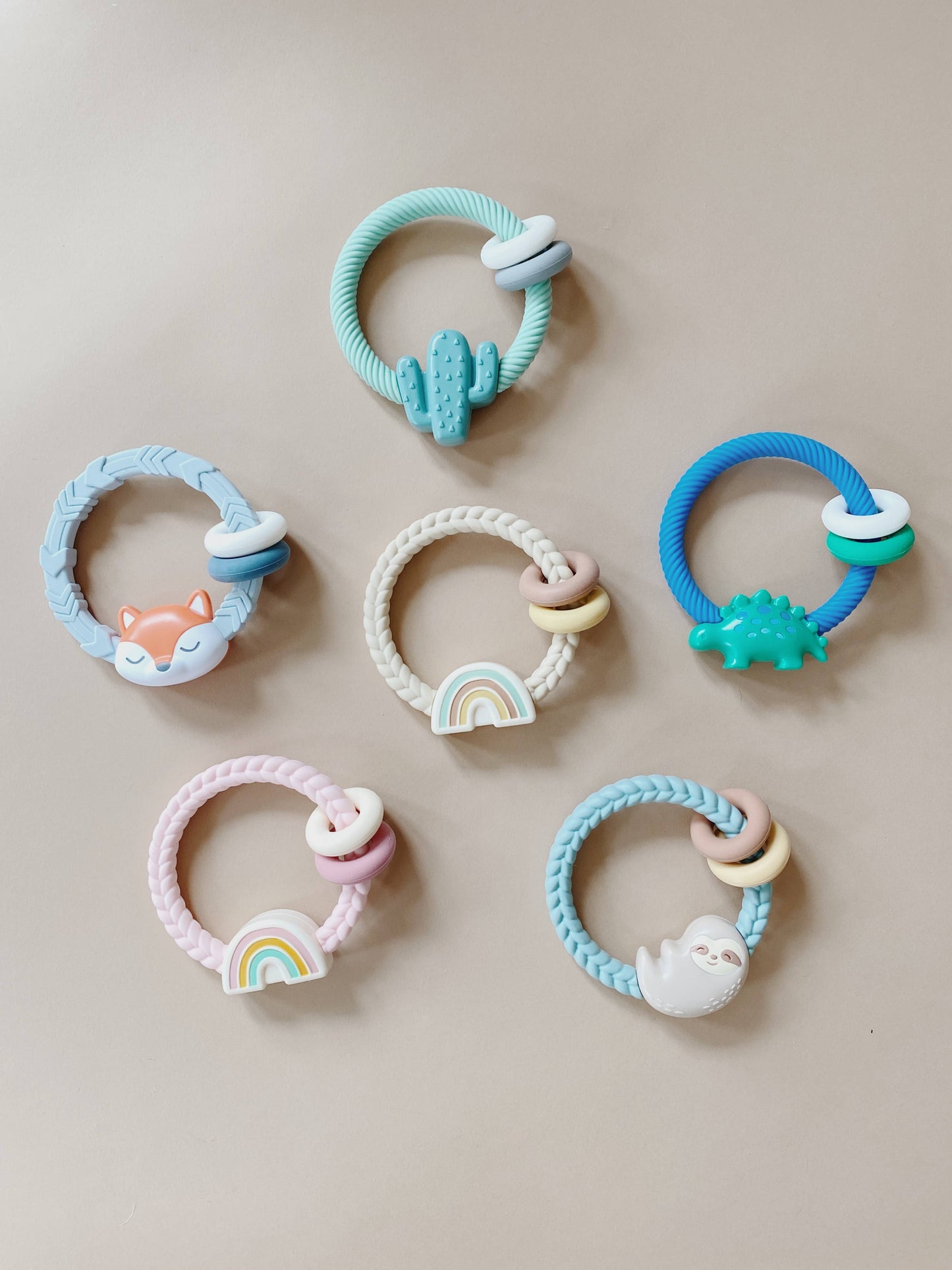Itzy Ritzy - Ritzy Rattle™ Silicone Teether Rattles: Rainbow
