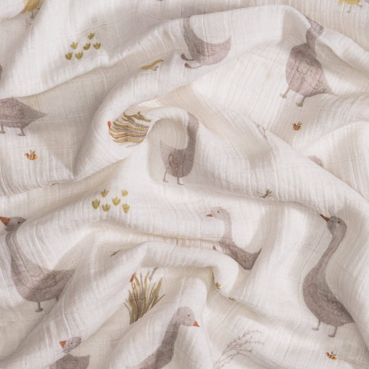 Crane Baby - Charlie 2-pc. Farmhouse Goose/Check Swaddle Set
