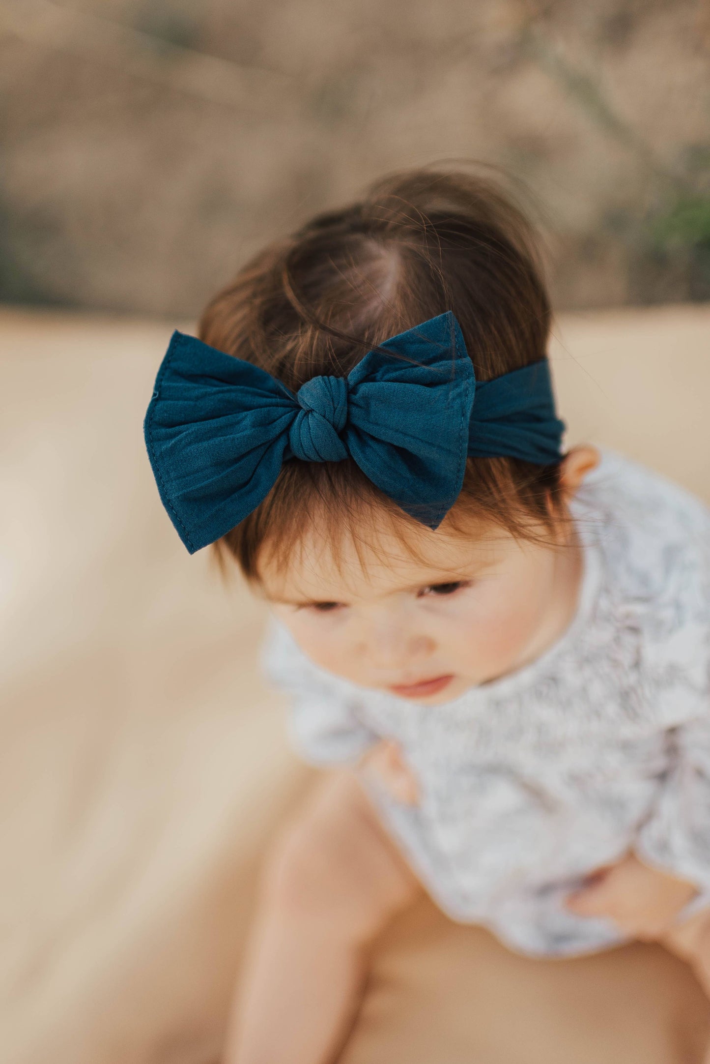 Baby Bling Bows - Slate Blue Knot Bow