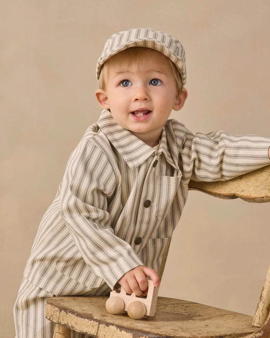 Quincy Mae - Utility Jacket || Laurel Pinstripe