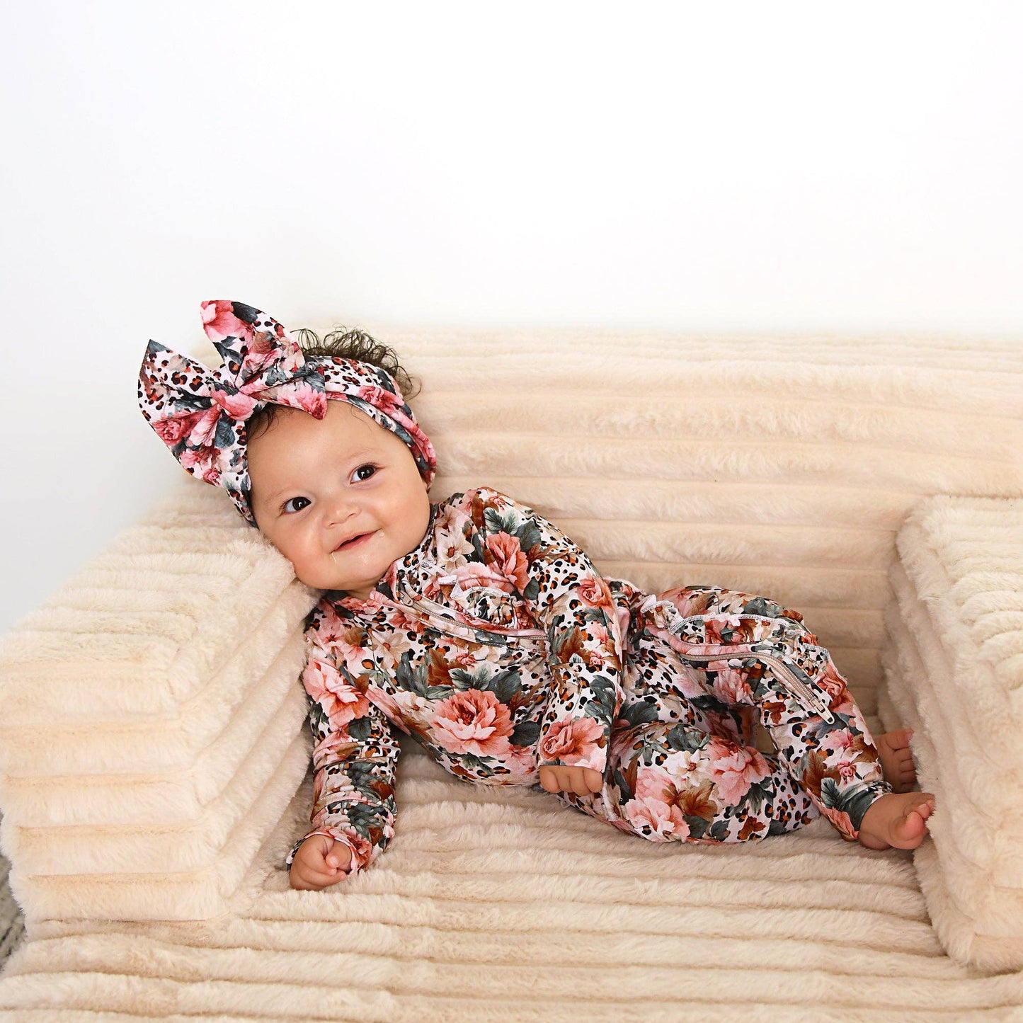 Gigi and Max - Laura - Ruffle Zip Bamboo Romper PJ