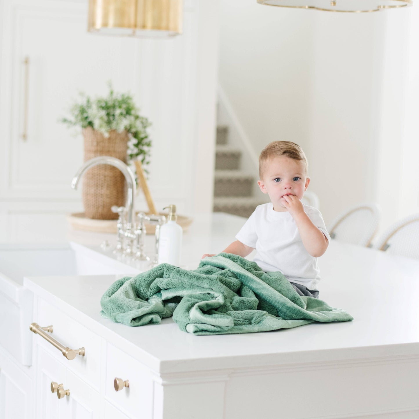 Saranoni - LUSH RECEIVING BLANKETS: Seagrass