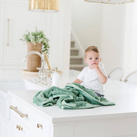 Saranoni - LUSH RECEIVING BLANKETS: Seagrass