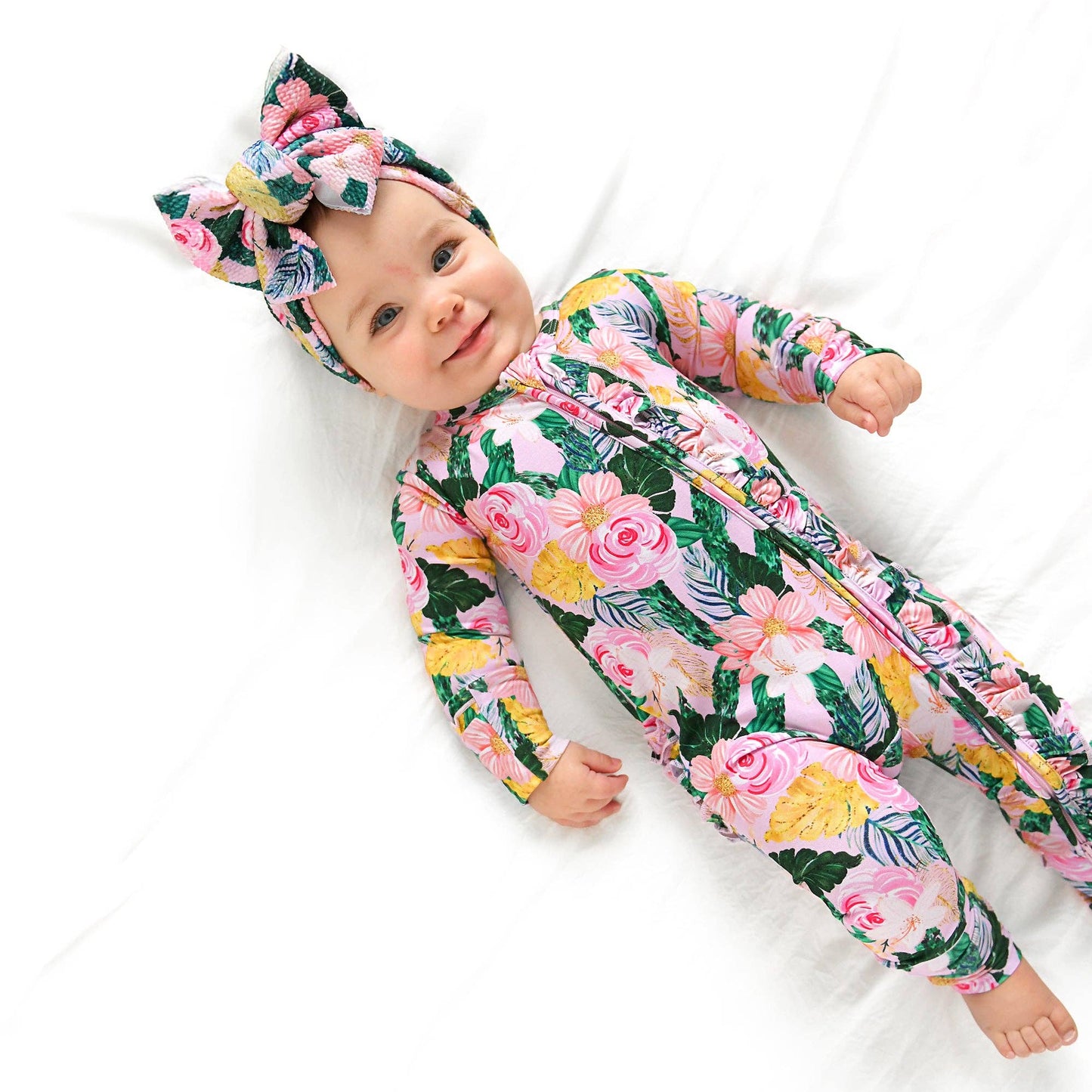 Gigi and Max - Luana Ruffle Zip Bamboo One Piece Floral