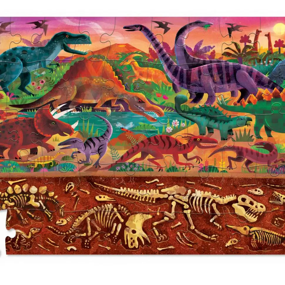 Crocodile Creek - 50 pc Boxed Mini Holographic Puzzle - Dinosaurs
