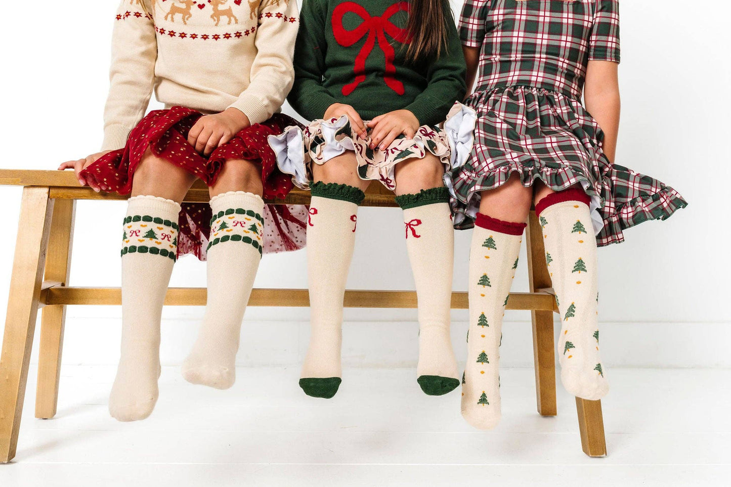 Little Stocking Co. - Tree Farm Scalloped Knee Socks
