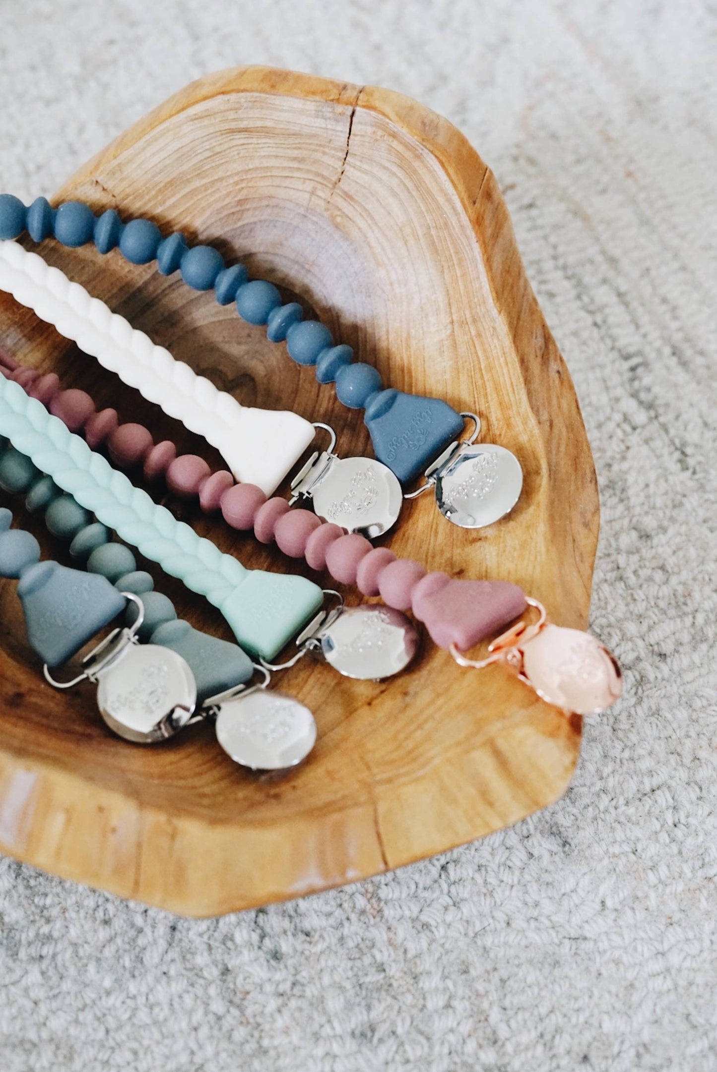 Itzy Ritzy - Sweetie Strap™ Silicone One-Piece Pacifier Clips: Buttercream