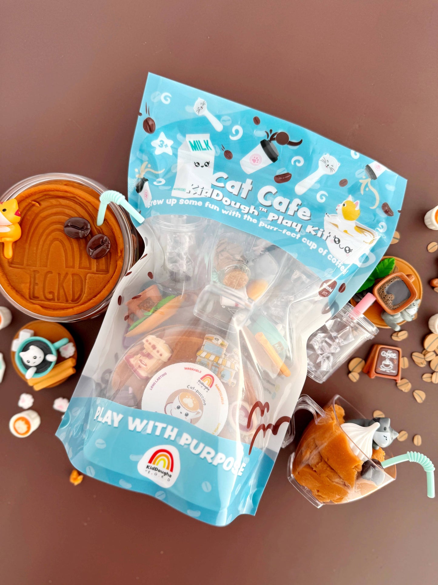Earth Grown KidDoughs - Cat Cafe KidDough Play Kit