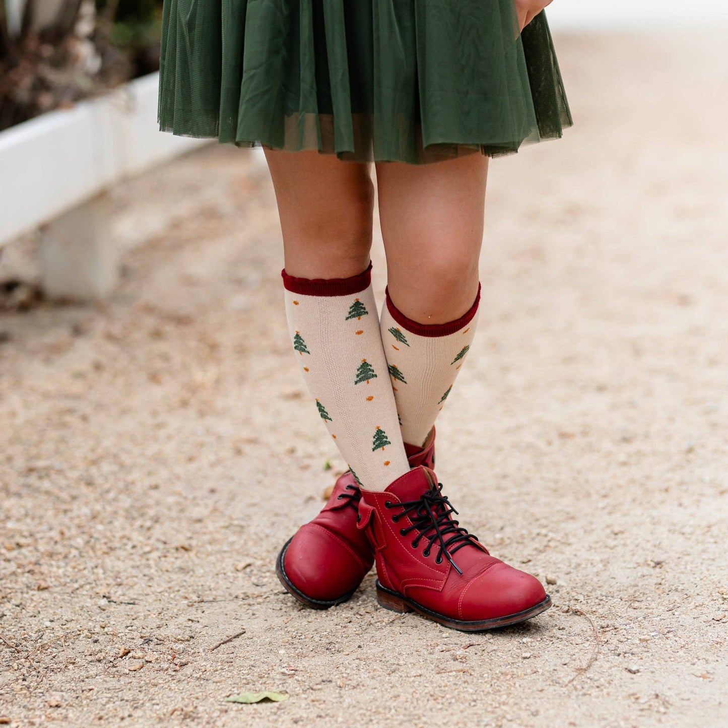 Little Stocking Co. - Tree Farm Scalloped Knee Socks