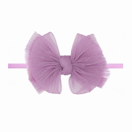 Baby Bling Bows - Baby Bling® Tulle FAB® Skinny nylon headband with tulle bow: Pleated Blossom