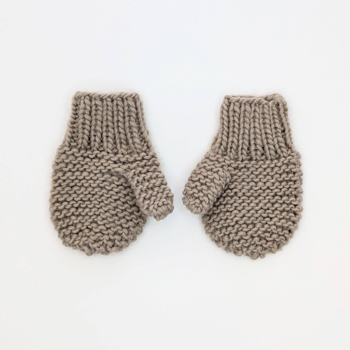 Huggalugs - Garter Stitch Mittens - Pebble - for Toddlers & Kids