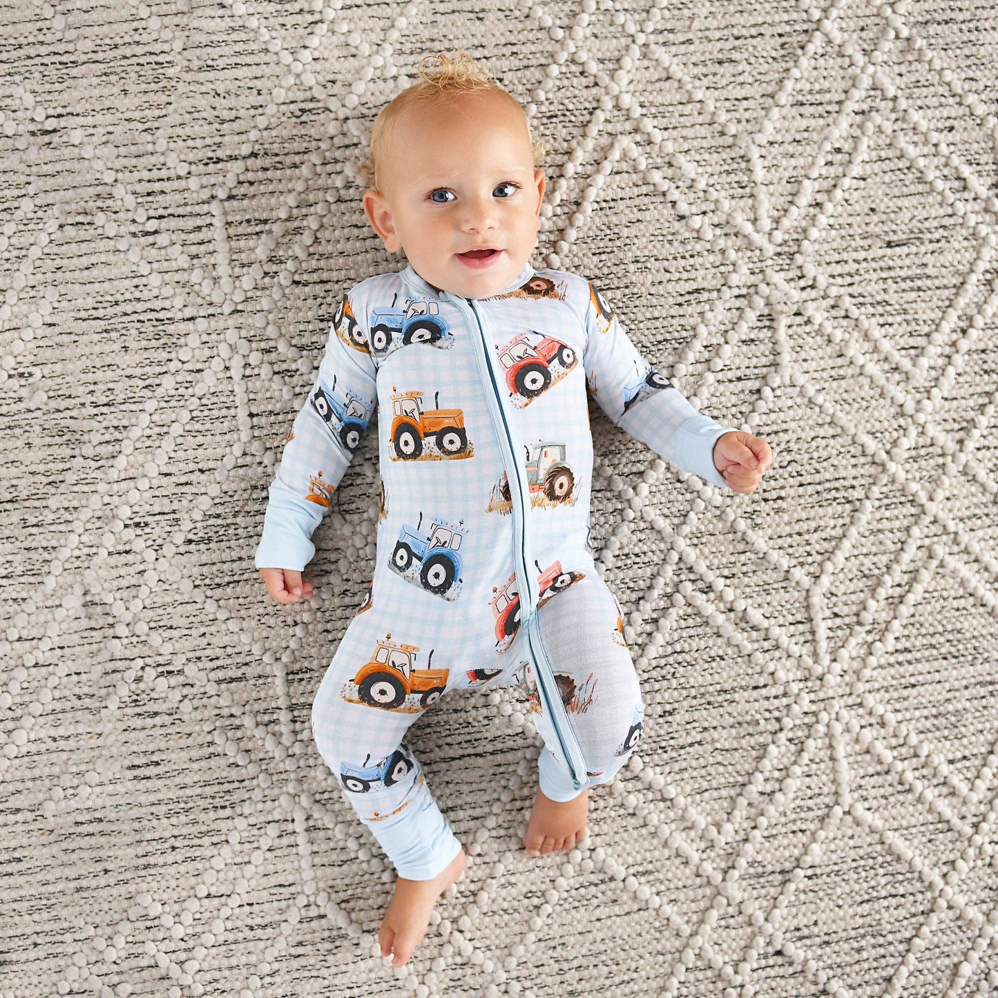 Gigi and Max - Luca ZIP One Piece Tractor Romper PJ