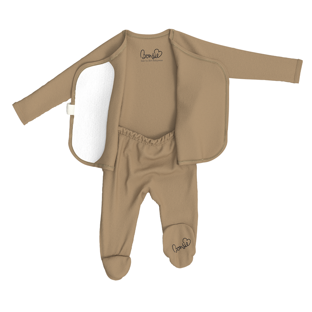 Bonsie Skin to Skin Babywear - Footie - Mocha
